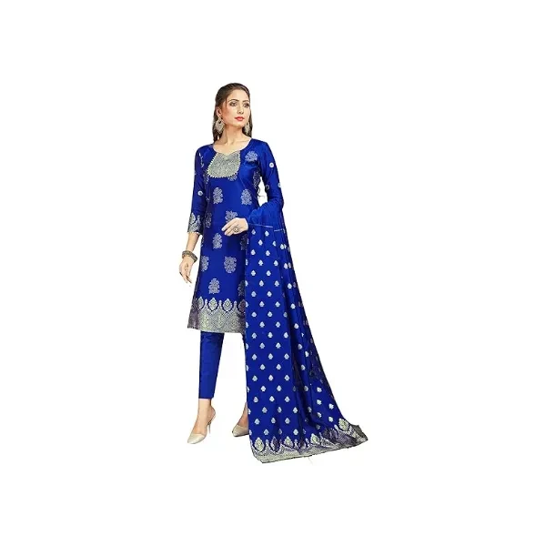 Pakistani Women's Readymade Dress Banarasi Art Silk Woven Salwar Kameez Silk Dup